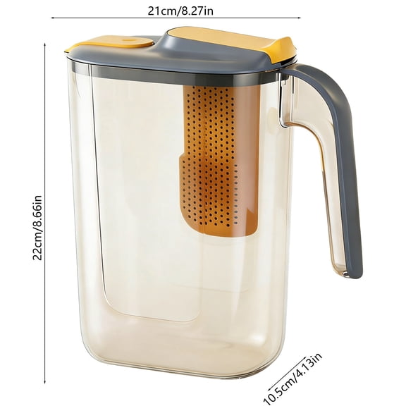 Large Capacity Refrigerator Cold Water Kettle with Fruit Filter – 2.6L Household Hard-Wearing Water Jug for Iced Drinks, Fruit Tea, Lemonade, and Beverages