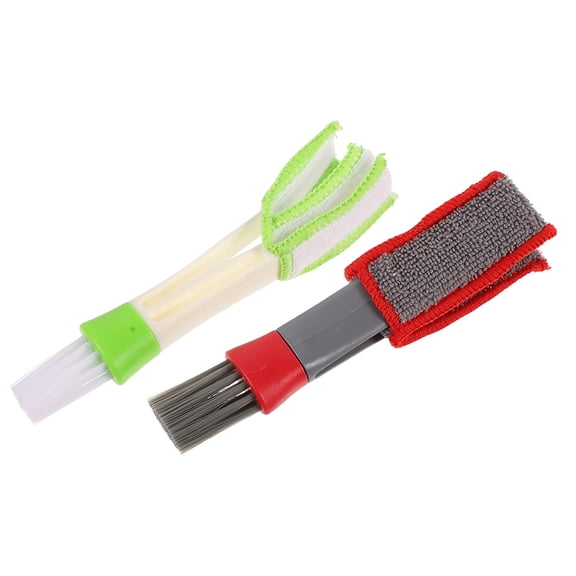 LABSERRON Car Air Vent Cleaning Brush Double Ended with Microfiber for Indoor Use ABS Material Assorted Color 2 Pieces