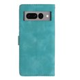 thumbnail image 2 of SaniMore Wallet Case for Google Pixel 8 Pro 6.7" 2023, PU Leather Embossed Flower Shockproof [Card Slots + Cash Pocket + Removeable Wrist Strap] Kickstand Full Protective Business Shell, Blue, 2 of 11