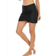 thumbnail image 2 of LELINTA Women's Solid Color Waistband Tankini Skirted Swimsuit Boardshorts with Briefs, 2 of 7