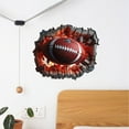 thumbnail image 6 of 3D Football Rugby Break Through Wall Decal, Peel And Stick 3D Effect Wall Stickers For Teen Boys Bedroom Playroom Game Room Man Cave Sport Themed, Wall Decor With Realistic, 6 of 7
