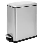 Innovaze 2.6 Gallon Stainless Steel Slim Rectangular Step Bathroom and Office Trash Can