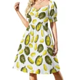 thumbnail image 3 of Durian Fruit Watercolor Pattern Sleeveless Dress dresses for women 2024 luxury designer party Prom gown prom dress, 3 of 6