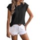 thumbnail image 3 of iZZZHH Camiseta casual de punto de manga corta de color sólido con cuello redondo para mujer Camisas de trabajo ajustadas para mujer, 3 of 5