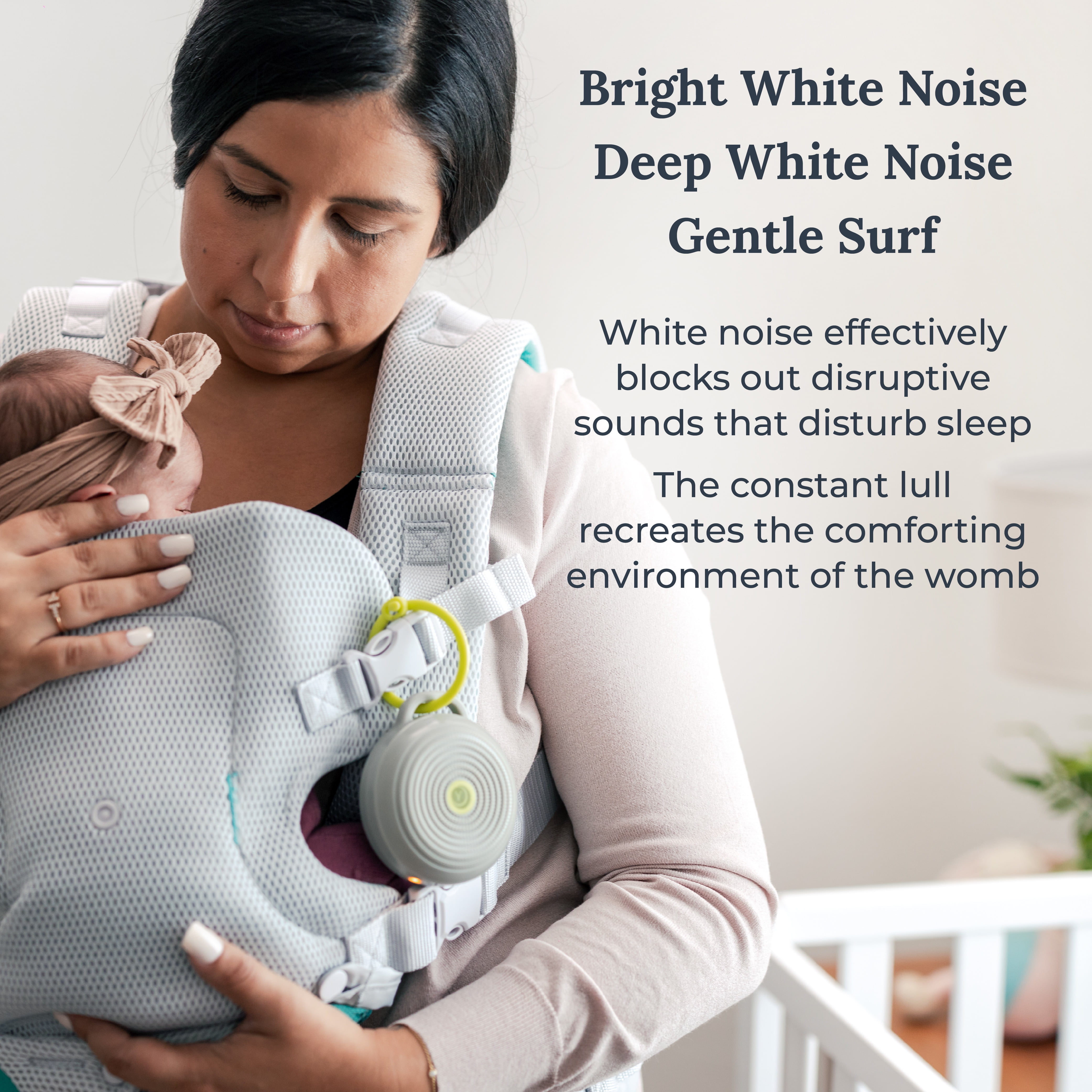 Yogasleep Hushh® Portable White Noise Sound Sleep Sound Machine and Night Light for Babies, Gray