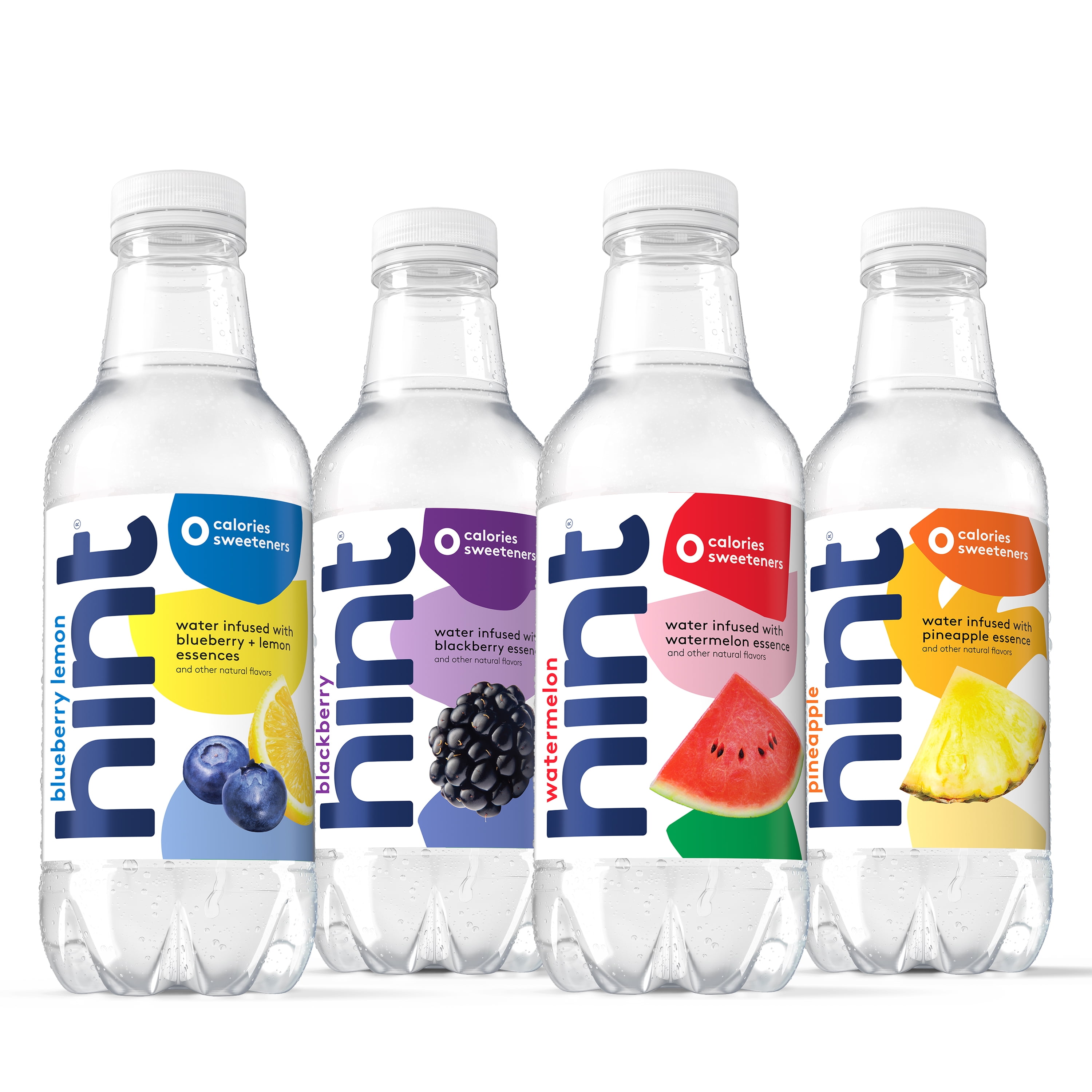 Hint Blue and White 6-Flavor Variety Pack Flavored Water, 16 fl oz, 24 Pack Plastic Bottles