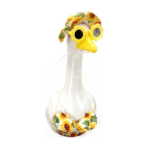 Porch Goose Outfit Tropical Sunflower Print Fabric Summer Outfit for Outdoor Yard Decor