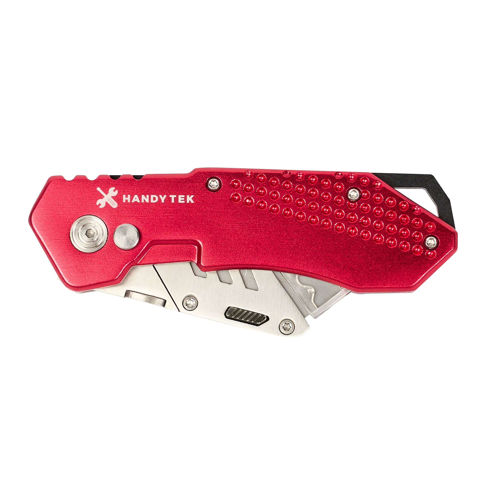 Restaurantware-Handy Tek Quick Change Blade Razor Knives, 6 Folding Utility Knives - Includes 6 Sharp Blades, 19 mm Wide, Red Stainless Steel Box Cutters, Lock-Back Design, Heavy-Duty