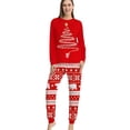 thumbnail image 1 of Conjuntos de pijamas a juego de Navidad para la familia, camisones de algodón para hombres y mujeres para padres y niños, ropa de dormir roja de invierno para la vida, 1 of 4