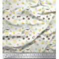 thumbnail image 1 of Soimoi White Viscose Chiffon Fabric Tea Bag,Star Anise & Lemon Slice Vegetable Fabric Prints By Yard 42 Inch Wide, 1 of 1