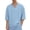 Light Blue, variant on Shirts for Men Solid Color V Neck Heavyweight Casual Oversized Drop Shoulder Short Sleeve Tee Summer Comfort Street Khaki Mens Tshirts