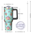 thumbnail image 2 of 40oz Pioneer Flower Floral Print Pattern Insulated Tumbler with Handle, BPA-Free Leak Proof Lid and Straws, Double Wall Vacuum, Hot 12h/Cold 34h, 2 of 6