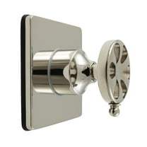 Kingston Brass KS3046RX Belknap Single-Handle Three-Way Diverter Valve with Square Trim Kit, Polished Nickel