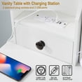 thumbnail image 4 of Makeup Vanity Desk Table Set With Sliding LED Mirror Stool Drawer USB AC Power, 4 of 13