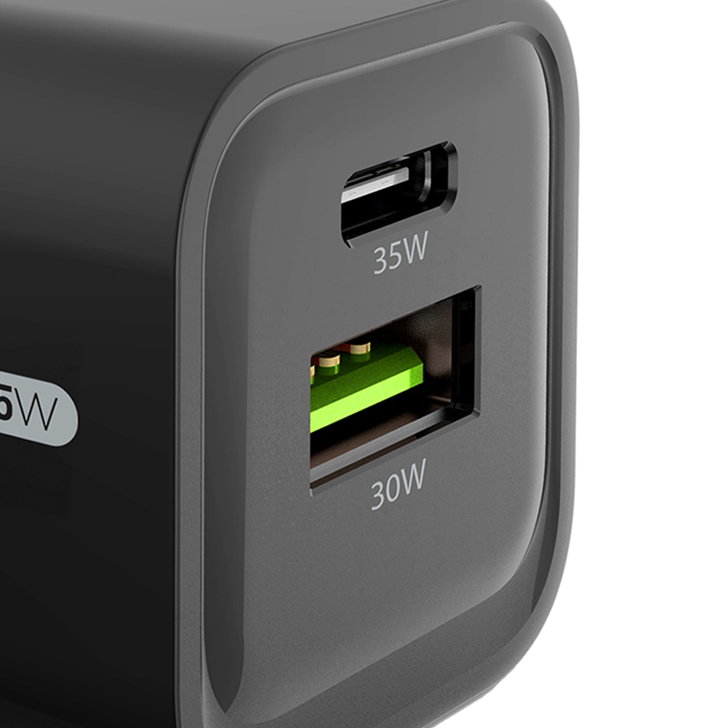 DIGIPOWER 35-Watt GaN Speed USB-C and USB-A Wall Charger with QC 3.0, Fast Multi-Device Charging Adapter, Smartphone Charges up to 50% in 30 Minutes, Single Wall Charger