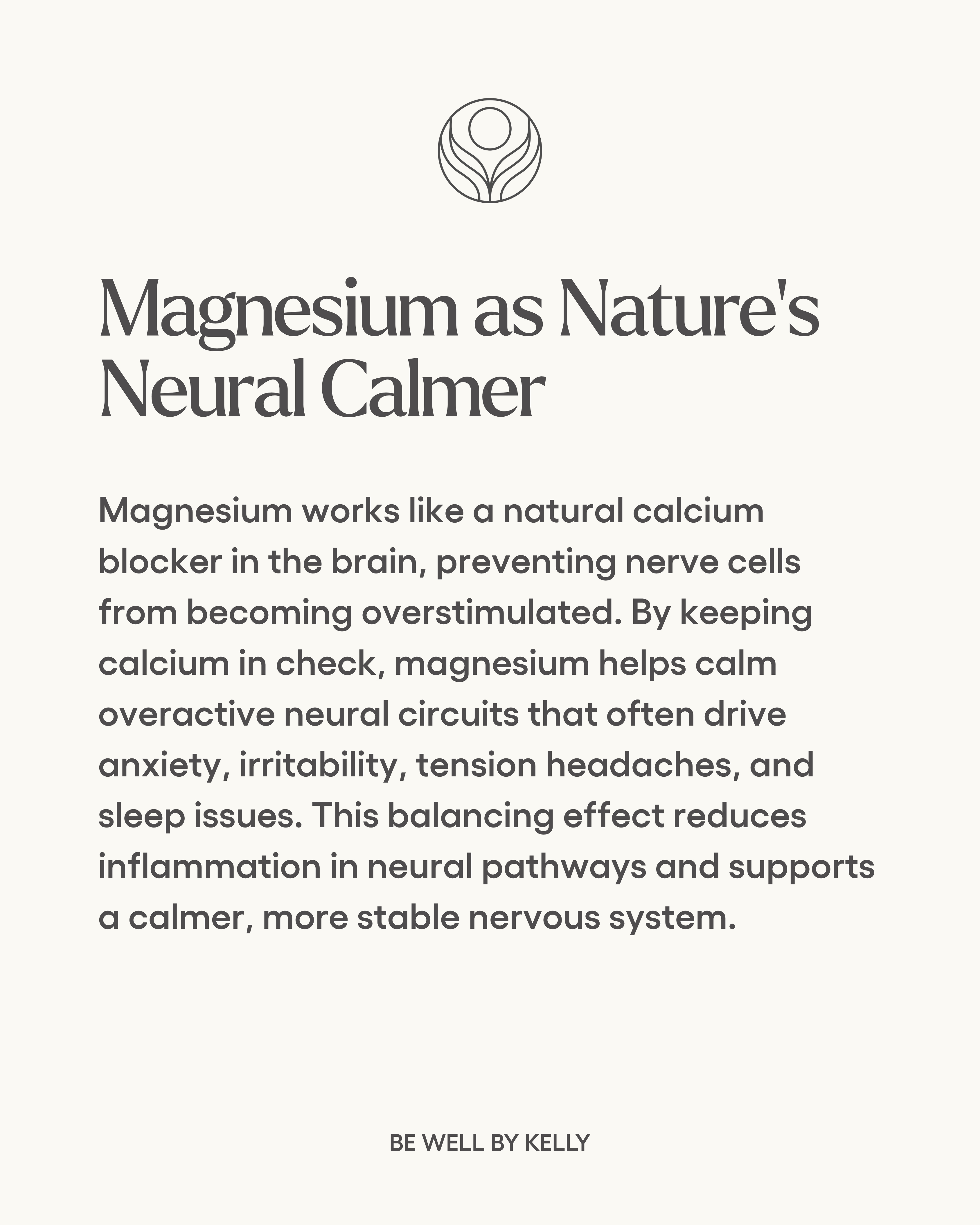 Be Well by Kelly Magnesium Glycinate Supplement with GABA & L-Theanine for Daily Stress Relief & Deep, Restful Sleep (90 Servings, 270 Capsules)
