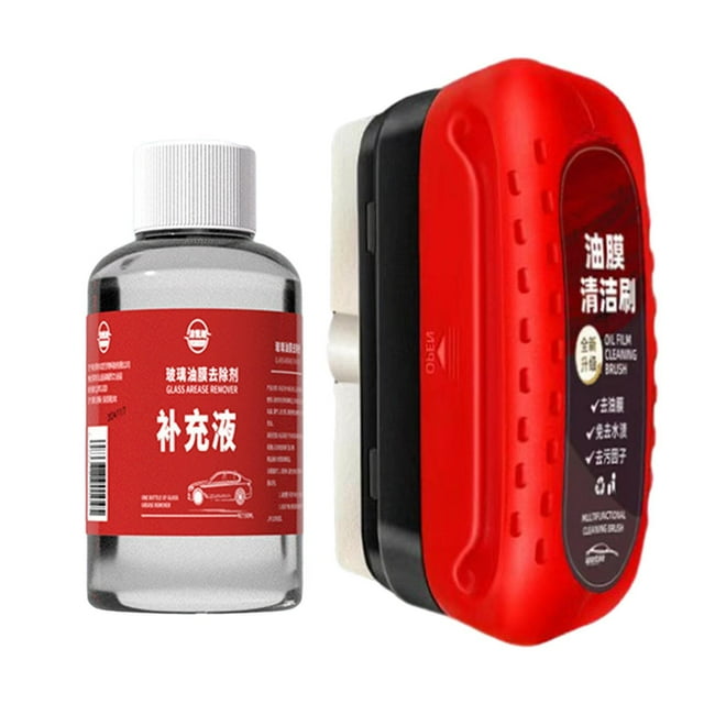 Cepillo limpiador de película de aceite automotriz, removedor de película de aceite de vidrio para parabrisas, tablero de recubrimiento de vidrio multifuncional de alto Cepillo rojo 1pcs