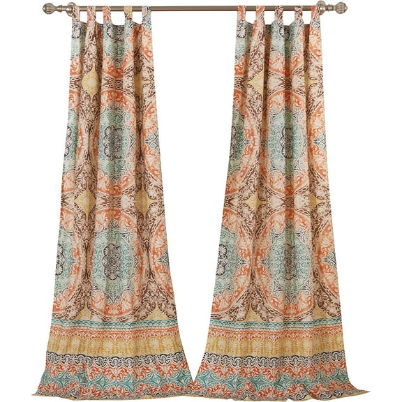 Barefoot Bungalow Olympia Mediterranean Medallion Curtain Panel Pair