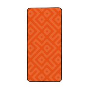 LNWH Bath Towel, Orange Repeating Abstraction Pattern Absorbent Coral Fleece Bath Towel for Bathroom, Gym, Beach-27x55in