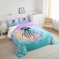 thumbnail image 4 of Erosebridal Jellyfish Comforter Set Full, Boho Flower Bedding, Colorful Mandala Ocean Animal Bedding Comforter Sets, Summer Exotic Ombre Geometric Duvet Insert, Blue Purple, 4 of 6