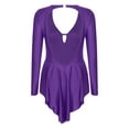 thumbnail image 4 of Kaerm Latin Dance Dress Tango Dresses Salsa Dancing Dress for Women Fringe Rhinestone Leotard Dress Purple XL, 4 of 7