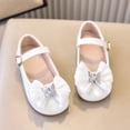 thumbnail image 4 of Dakaela 6M-11Y Toddler Girl Mary Jane Dress Shoes Comfortable Bow Ballet Flats School Uniform Wedding Party Princess Leather Shoes White, 4 of 8