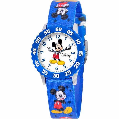 Mickey Mouse Boys' Stainless Steel Watch, Blue Strap