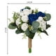 thumbnail image 5 of Ramo de boda, ramo de novia, flores decorativas de seda, flores artificiales románticas para decoración de centros de mesa de boda Azul, 5 of 8