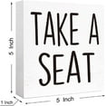 thumbnail image 2 of Zomyto 5"x5" Funny Bathroom Wood Sign Take a Seat Wood Block Sign,Farmhouse Bathroom Wooden Box Sign, 2 of 7