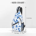 thumbnail image 3 of ZICANCN Crossbody Sling Bags for Women Men,Blue Flower and Bird Pattern Casual Shoulder Backpacks for Hiking Daypacks, 3 of 9