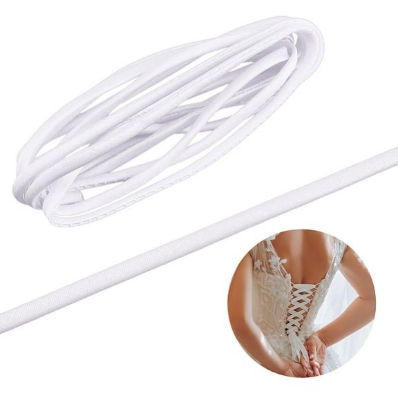 Women's Wedding Dress Zipper Replacement Adjustable Fit Satin Corset Back Kit Lace-up Formal Prom Dress White 6x1mm 2m/pc