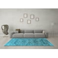 thumbnail image 3 of Ahgly Company Indoor Square Oriental Light Blue Traditional Area Rugs, 3' Square, 3 of 4