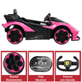 thumbnail image 4 of Montable Eléctrico para Niños Deportivo Lambo Luces Sonido Control Remoto Bluetooth Batería 12v - Rosa, 4 of 8