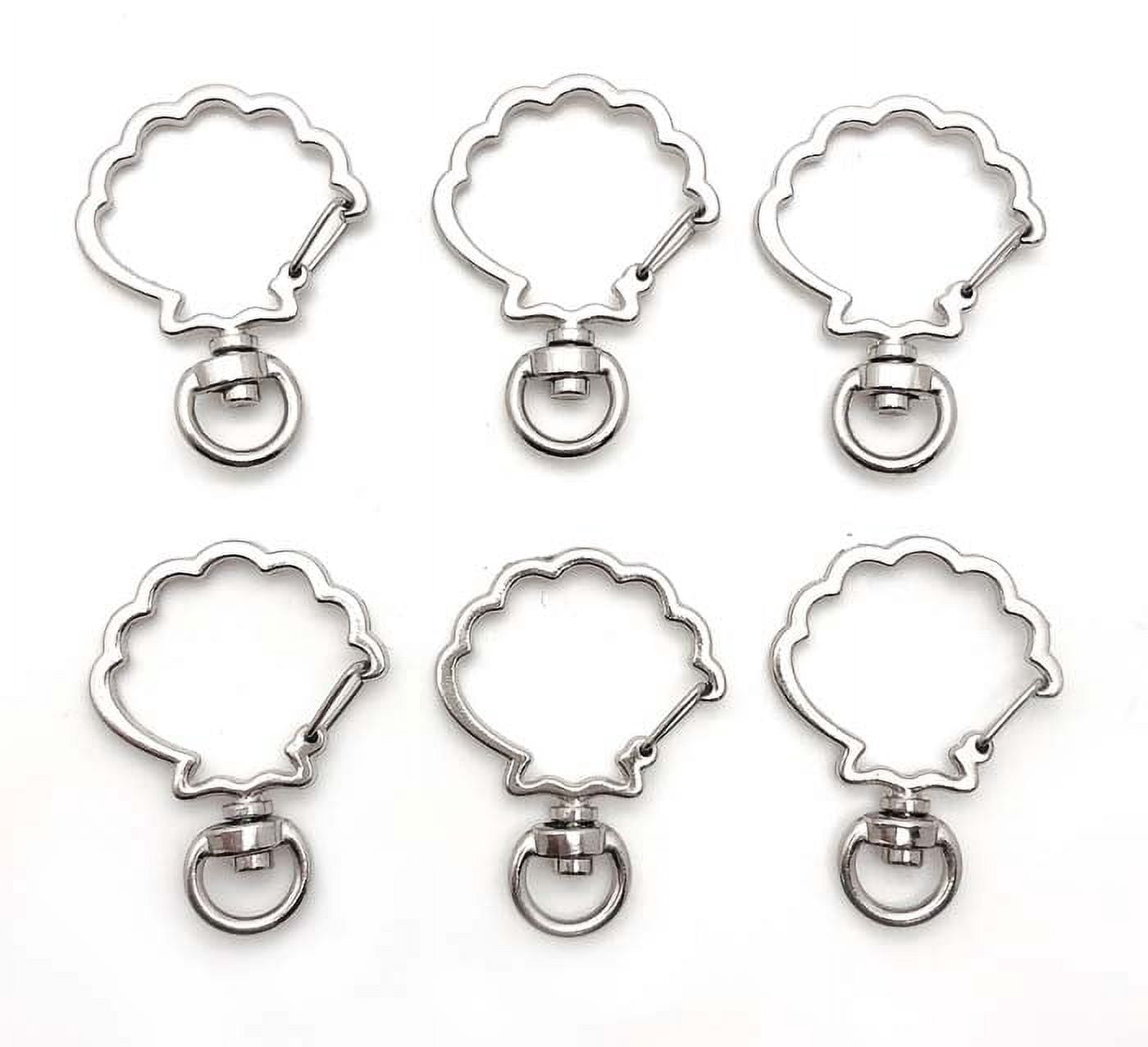 Pack of 100 pieces Metal Clam Shaped Spring Snap Keychain Clip Hanging Buckle Key Ring DIY Craft Key Chains Accessories