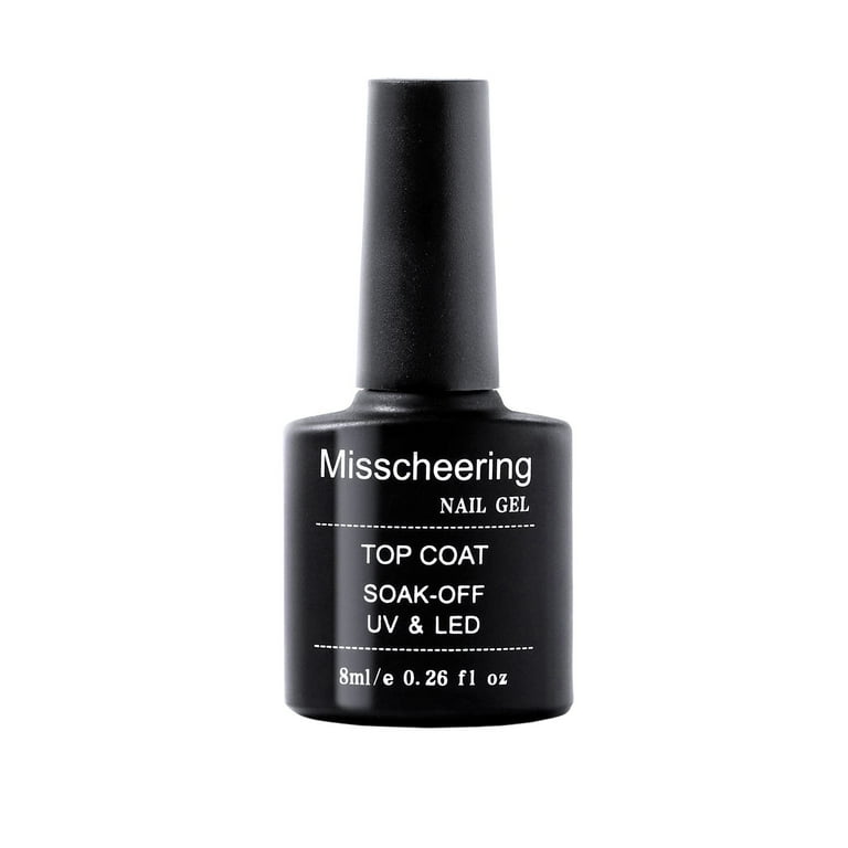 Mnjin Gel Polish Gel No Wipe Top Coat Shine Finish And Long Lasting Soaks Off Nail Lamp Gel 8ML Black