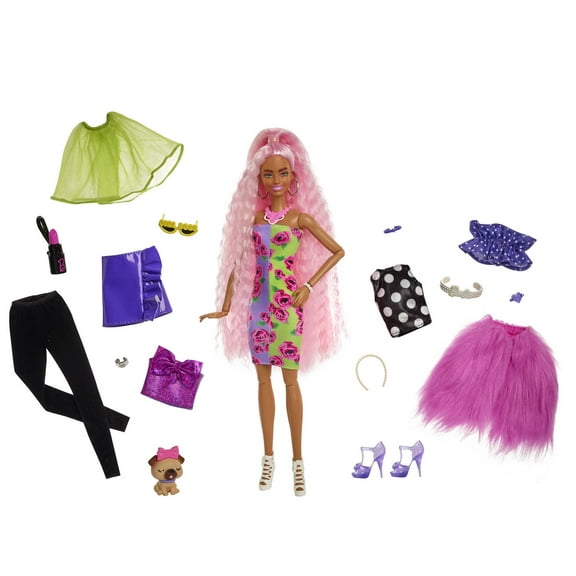 Barbie Extra Fashion Doll with Mix-and-Match Clothes and Accessories for 30  Looks