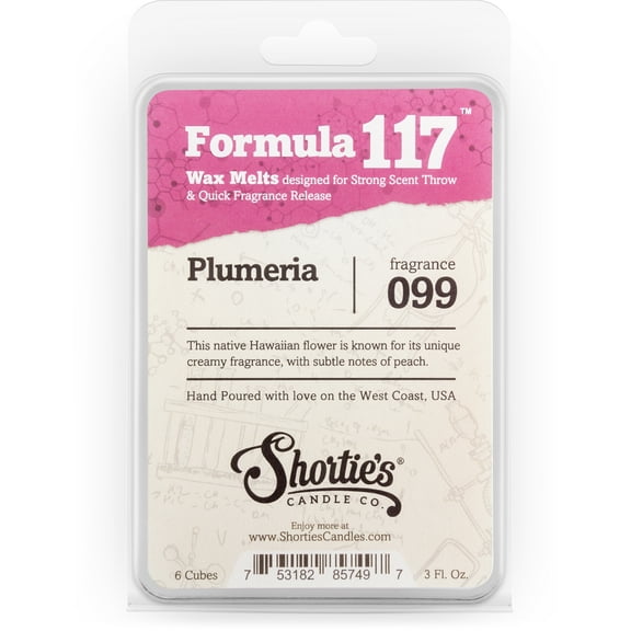 Pure Plumeria Wax Melts - Highly Scented   Natural Oils - Shortie's Candle Company