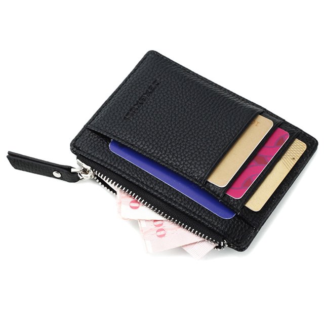 CAROOTU Women Men Lady Wallets Purse Zipper PU Small Mini Soft Thin For Money Card Coin
