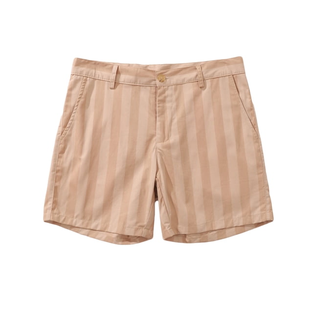Mens Casual Pantalones Cortos Raya Impresa Cremallera Pantalones de Cintura Botón Sólido, Pantalones Casuales para Hombre