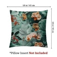 thumbnail image 4 of Ullo0ord Throw Pillow Cushion Cover, on Blurred Background Floral Themed Modern Art, Decorative Square Accent Pillow Case, Orange Teal 22x22in, 4 of 7