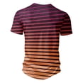 thumbnail image 3 of DDAPJ pyju Big and Tall T-shirts for Men Gradient Color Striped Button Front Short Sleeve Henley Shirt Lightweight Collarless Golf Shirts Summer Casual Workout Tee Clearance Sale Orange XXL, 3 of 4