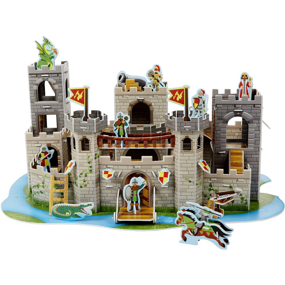 Melissa & Doug Medieval Castle 3D Puzzle and Play Set Dragon and