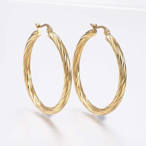 304 Stainless Steel Hoop Earrings Findings Hoop Earrings for Women 40mm Large Round Hoops Earrings Ear Jewelry