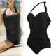 thumbnail image 2 of Traje de baño de una pieza Yuyangstore Elegante fruncido con cuello halter color Negro M, 2 of 8