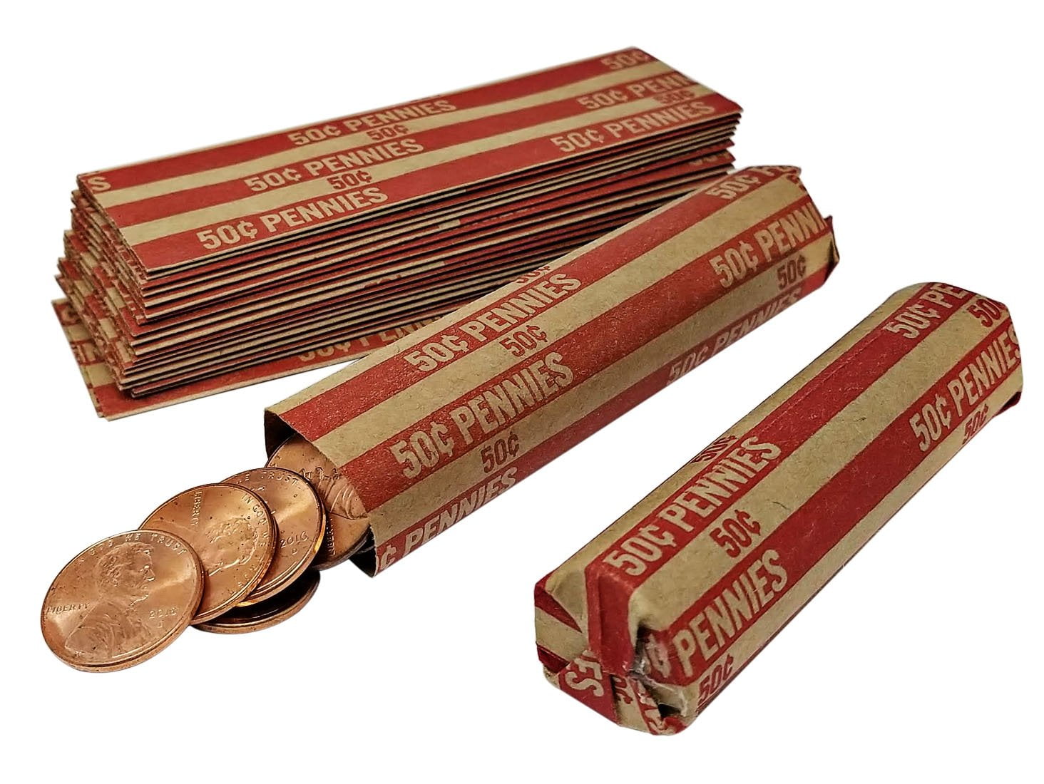 J Mark 100 Penny Coin Roll Wrappers , MADE IN USA, J Mark Coin Deposit