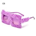 thumbnail image 1 of Trendy Oversized Plush Sunglasses Winter Shades for Women Soft Fluffy Square Frame Sun Glasses Novelty Party Cosplay Glasses, 1 of 5