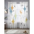 thumbnail image 2 of Blue Yellow Diamond Sheer Curtains 96 Inch Length 2 Panels Set Window Treatments, Modern Geometric Middle Century Rod Pocket Semi Curtains for Living Room/Bedroom/Kitchen Décor, 104"W x 96"L, 2 of 7