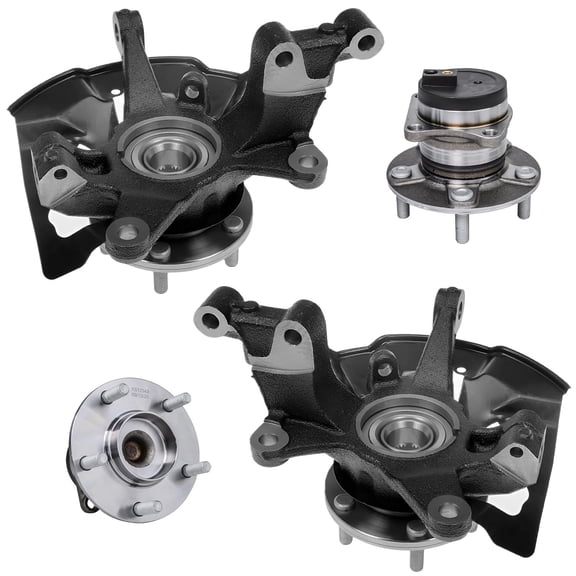 Detroit Axle - FWD Front Steering Knuckles w/Hub   Rear Wheel Hub Bearings Replacement for 2007-2012 Mazda CX-7