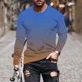 thumbnail image 2 of Crewneck Sweatshirt Qiggri Men's Casual Gradient Printed Top Long Sleeved Round Neck Top/Shirt, 2 of 5