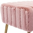 thumbnail image 4 of Duhome Faux Fur Bench Contemporary Ottoman Salmon Pink 1 Pcs, 4 of 9